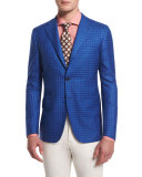 Cashmere-Blend Check Sport Coat, Blue