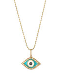 14k Diamond Evil Eye Pendant Necklace