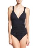 Island Sculpt One-Piece Swimsuit, Black
