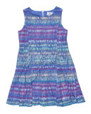 Sleeveless Striped Lace Shift Dress, Multicolor, Size 4-6X