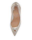 Neoalto Mesh 100mm Red Sole Pump, Gold