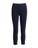 Paneled Mid-Rise Cropped Leggings, Navy