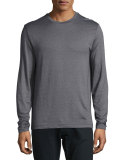 Micro-Diamond Long-Sleeve T-Shirt, Gray