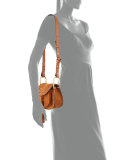 Hudson Mini Suede Shoulder Bag, Caramel  