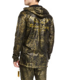 Gold-Coated Zip-Up Hoodie, Gold