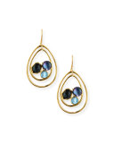 18K Rock Candy Double-Wire Mixed-Set Earrings in Steel Blue