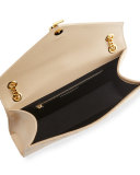 Monogram Large Chain Matelasse Shoulder Bag, Nude