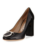 Ena Patent Gancio 85mm Pump, Black (Nero)