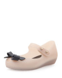 Mini Ultragirl Bow Jelly Flats, Pink/Black  