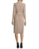 Agatha Iconic Silk Wrap Trench Dress, Beige