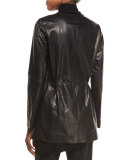 Carmondy Drawstring Leather Jacket