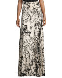 Printed Long Full Skirt