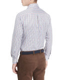 Crown Pin Tattersall Oxford Shirt, Hawaiian Blue