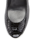 Logoplainfield Snake-Print Pump, Black Crystal