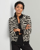 Zebra-Print Zip-Front Jacket 