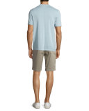 Urban Flat-Front Sateen Shorts, Khaki