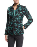 Zip-Front Puffer Jacket, Mint Green