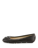 Fulton Leather Logo Moccasin, Black