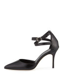 Perta Ankle-Wrap D'Orsay 90mm Pump, Black