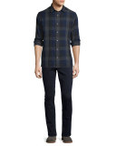 Melrose Melange Plaid Sport Shirt, Blue
