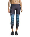 Crystal Skull Cropped Performance Leggings
