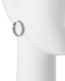 18K White Gold Filigree Hoop Earrings with Diamonds
