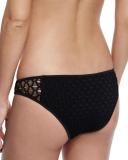 Curacao Netting Bikini Swim Bottom, Black
