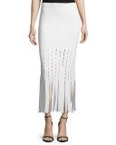 Cutout Car-Wash Hem Midi Skirt