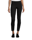 Ponte Zip-Cuff Reflex Leggings, Black