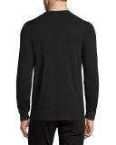 Double-Layer Crewneck Sweater, Black