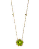 Grace Flower Green Peridot & Diamond Necklace