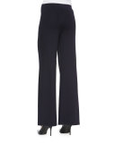 Washable Wide-Leg Pants, Navy 