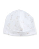 Toy Box Printed Pima Baby Hat, Beige/White