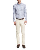 Cambridge Plaid Sport Shirt, Imperial Turquoise