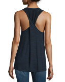 Twist Back Racerback Tank, Black Heather