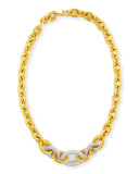 24k Tapered Galahad Necklace with Diamonds
