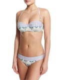 Mosaic Printed Underwire Bandeau Swim Top, Pompeii