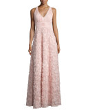 Sleeveless Embroidered Ball Gown 