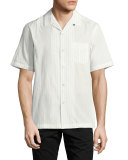 Glenn Short-Sleeve Cotton Bowling Shirt, White