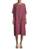 Short-Sleeve Sheer Silk Box Top
