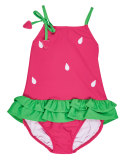 Skirted One-Piece Strawberry Swimsuit, Pink, Size 2T-6X