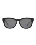 Monochromatic Polarized Square Sunglasses, Black