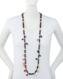 Salma Beaded Tassel Necklace, 42"