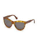 Monochromatic Cat-Eye Sunglasses, Light Brown