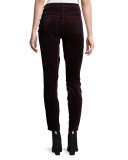 Zion Mid-Rise Velvet Skinny Ankle Jeans