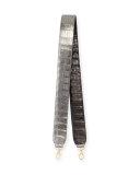 Two-Tone Crocodile Guitar Strap for Handbag, Black/Anthracite