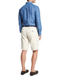 Garment-Dyed Cargo Shorts, Ivory