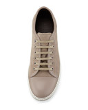 Matte Cap-Toe Low-Top Sneaker, Beige