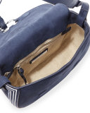 Tassel Mini Leather Saddle Bag, True Navy
