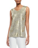 Luminous Long Tank, Gold/Multi, Petite